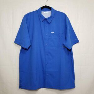 Columbia PFG omni freeze button down shirt blue size XL vented short sleeve